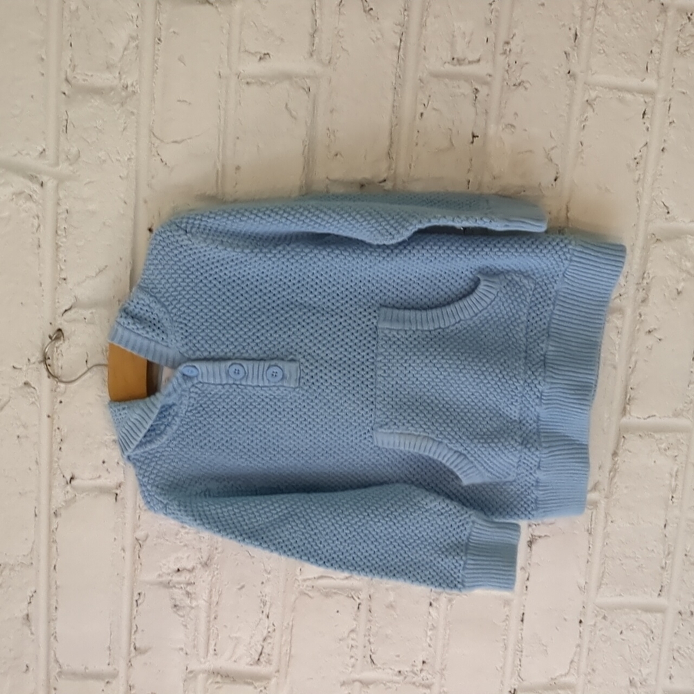 Hanna Andersson Blue Knit Hoodie Sweater